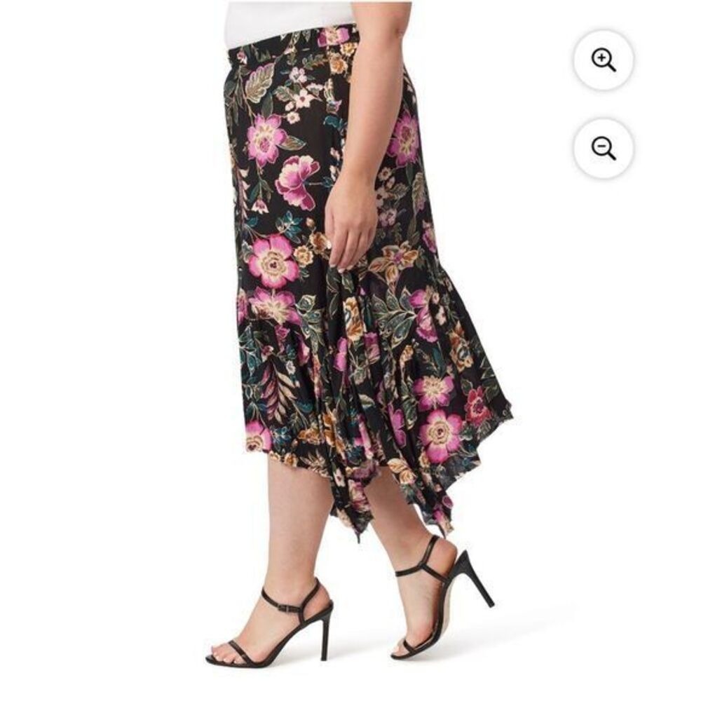 Jessica Simpson 3X Plus‎ AssymetricqalFloral Midi Tiered Bohemian Chic Whimsical - Picture 4 of 6